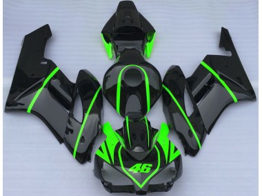 Negro Brillante & Verde Alta Visibilidad 04-05 Honda CBR1000RR Carenado
