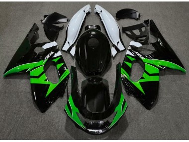 Negro Brillante Verde & Blanco 98-07 Yamaha YZF600 Carenado