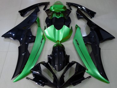 Negro Brillante & Verde Claro 08-16 Yamaha R6 Carenado