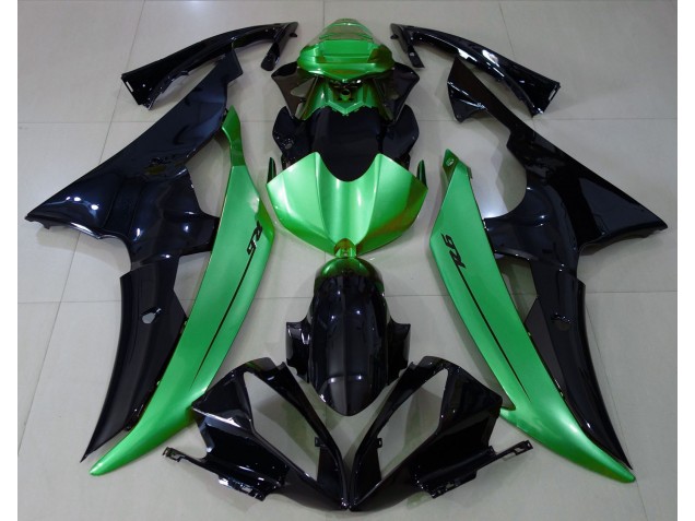 Negro Brillante & Verde Claro 08-16 Yamaha R6 Carenado Negro Brillante & Verde Claro 08-16 Yamaha R6 Carenado