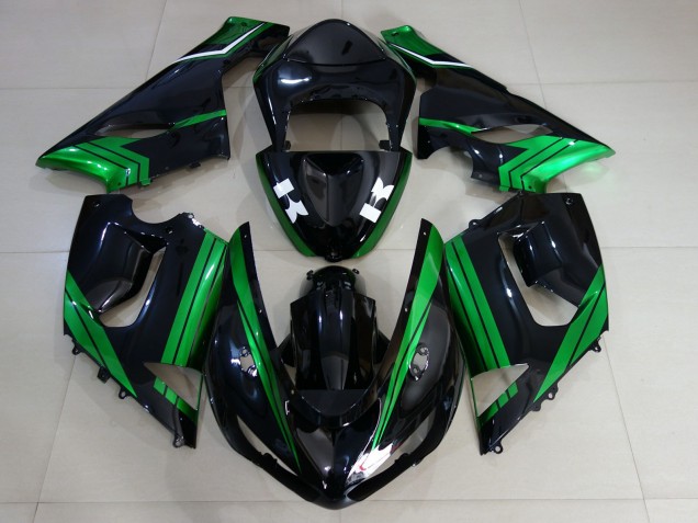 Negro Brillante & Verde Eléctrico 05-06 Kawasaki ZX6R Carenado Negro Brillante & Verde Eléctrico 05-06 Kawasaki ZX6R Carenado