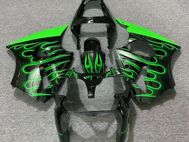 Negro Brillante & Verde Llama 00-02 Kawasaki ZX6R Carenado