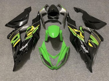 Negro Brillante & Verde Racing 13-18 Kawasaki ZX6R Carenado