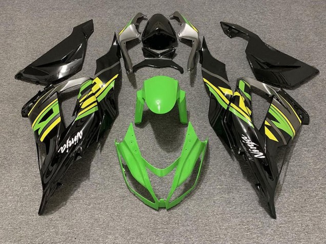 Negro Brillante & Verde Racing 13-18 Kawasaki ZX6R Carenado Negro Brillante & Verde Racing 13-18 Kawasaki ZX6R Carenado