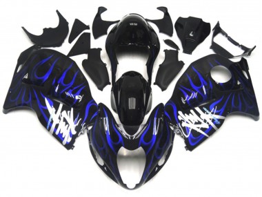 Negro Con Azul Profundo Llama 97-07 Suzuki GSXR 1300 Carenado