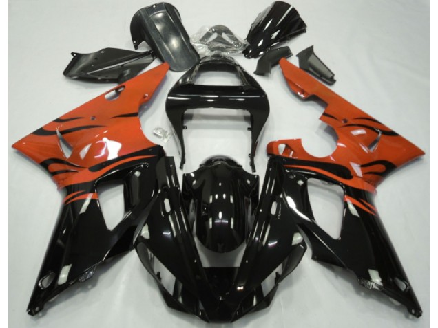 Negro Llama & Naranja 00-01 Yamaha R1 Carenado Negro Llama & Naranja 00-01 Yamaha R1 Carenado