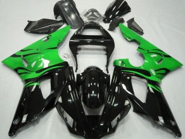 Negro Llama & Verde 00-01 Yamaha R1 Carenado