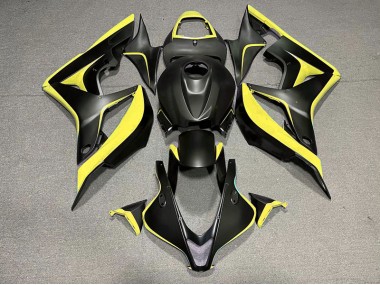 Negro Mate & Amarillo 07-08 Honda CBR600RR Carenado