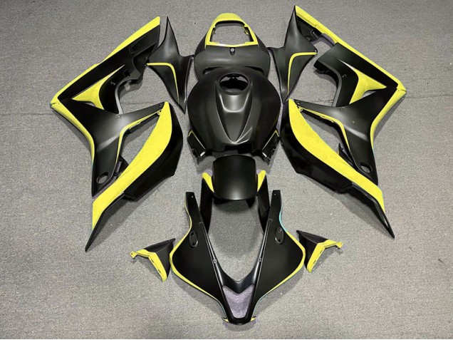 Negro Mate & Amarillo 07-08 Honda CBR600RR Carenado Negro Mate & Amarillo 07-08 Honda CBR600RR Carenado