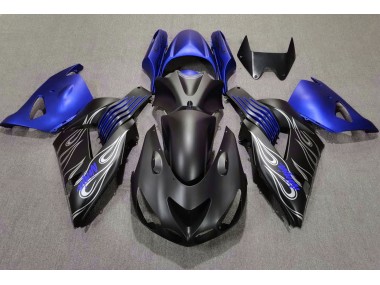 Negro Mate & Azul 06-11 Kawasaki ZX14R Carenado