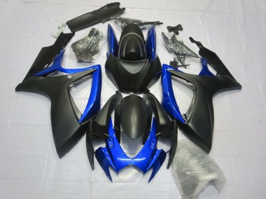 Negro Mate Azul Brillante 06-07 Suzuki GSXR 600-750 Carenado