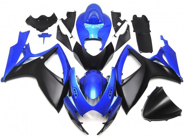 Negro Mate & Azul OEM Estilo Personalizado 06-07 Suzuki GSXR 600-750 Carenado Negro Mate & Azul OEM Estilo Personalizado 06-07 Suzuki GSXR 600-750 Carenado