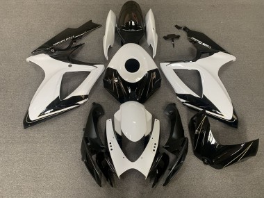 Negro Mate & Blanco Brillante 06-07 Suzuki GSXR 600-750 Carenado