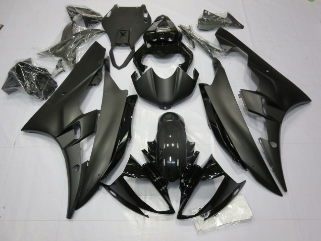 Negro Mate & Brillante 06-07 Yamaha R6 Carenado Negro Mate & Brillante 06-07 Yamaha R6 Carenado