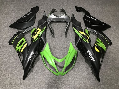 Negro Mate & Carreras 13-18 Kawasaki ZX6R Carenado