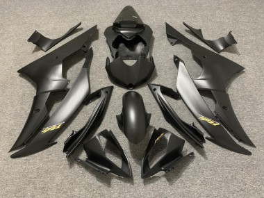 Negro Mate Con Logotipo Dorado 08-16 Yamaha R6 Carenado