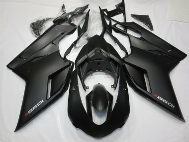 Negro Mate Con Rojo 07-14 Ducati 848 1098 1198 Carenado
