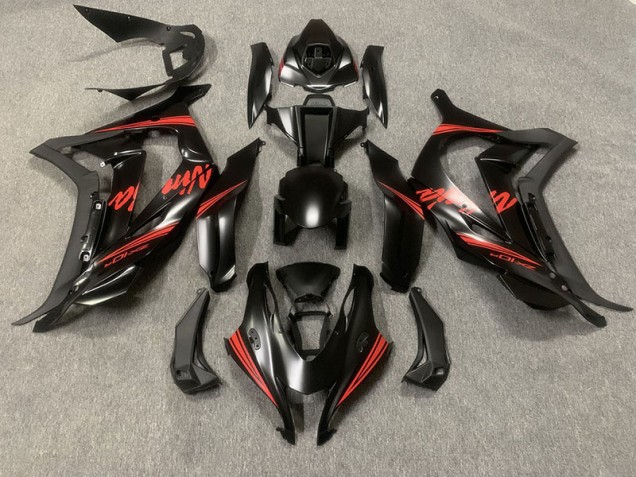 Negro Mate Con Rojo 16-19 Kawasaki ZX10R Carenado Negro Mate Con Rojo 16-19 Kawasaki ZX10R Carenado