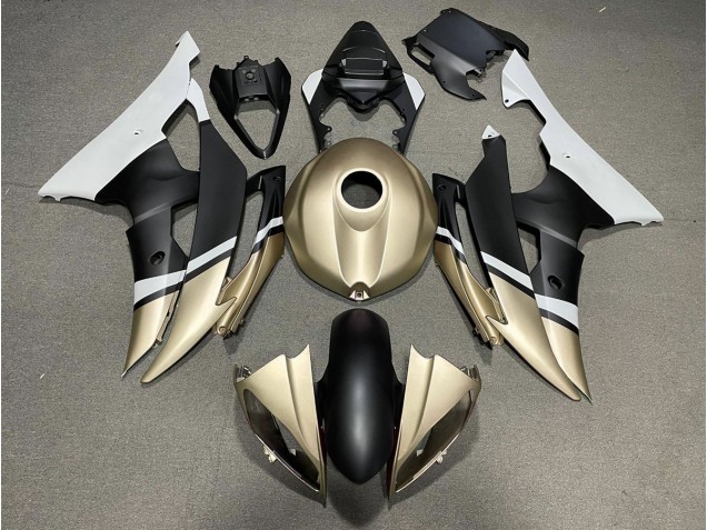 Negro Mate & Dorado 08-16 Yamaha R6 Carenado Negro Mate & Dorado 08-16 Yamaha R6 Carenado