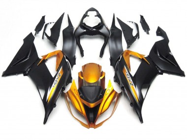 Negro Mate & Dorado 13-18 Kawasaki ZX6R Carenado
