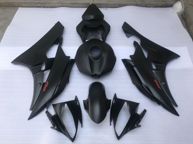 Negro Mate Liso 06-07 Yamaha R6 Carenado Negro Mate Liso 06-07 Yamaha R6 Carenado