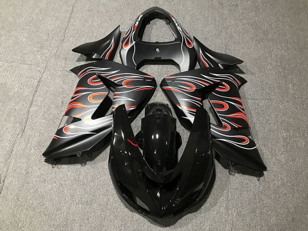 Negro Mate & Llama 06-07 Kawasaki ZX10R Carenado Negro Mate & Llama 06-07 Kawasaki ZX10R Carenado