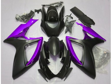 Negro Mate & Morado 06-07 Suzuki GSXR 600-750 Carenado