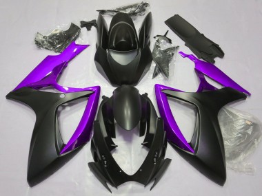 Negro Mate & Morado 06-07 Suzuki GSXR 600-750 Carenado