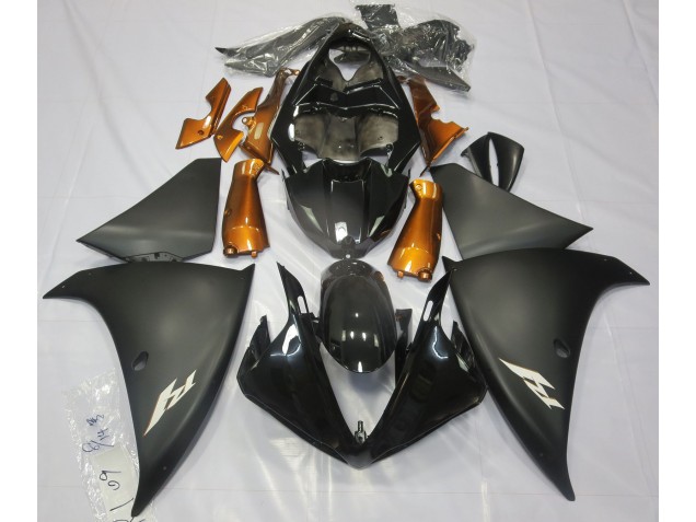 Negro Mate & Naranja 09-11 Yamaha R1 Carenado Negro Mate & Naranja 09-11 Yamaha R1 Carenado