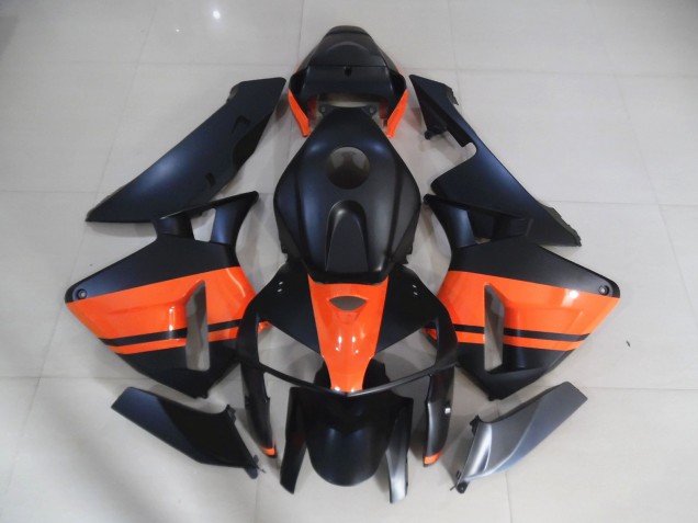 Negro Mate & Naranja Brillante 05-06 Honda CBR600RR Carenado Negro Mate & Naranja Brillante 05-06 Honda CBR600RR Carenado