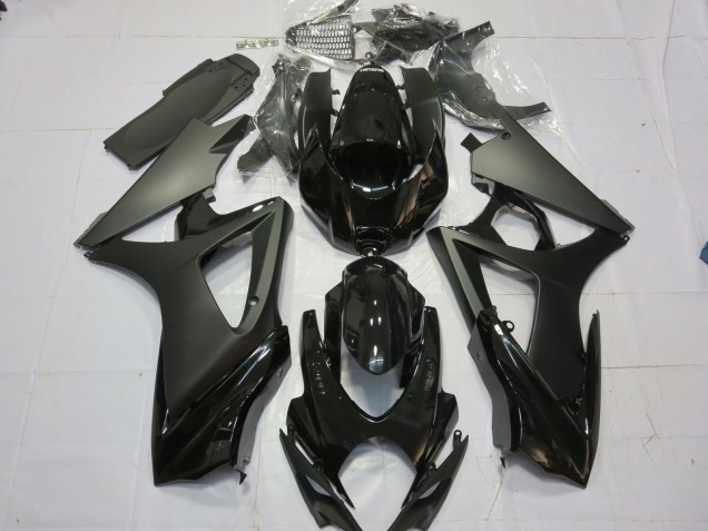 Negro Mate Negro Brillante 07-08 Suzuki GSXR 1000 Carenado Negro Mate Negro Brillante 07-08 Suzuki GSXR 1000 Carenado