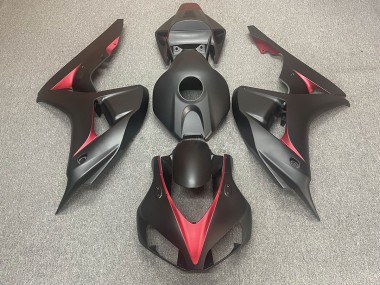 Negro Mate & Rojo 06-07 Honda CBR1000RR Carenado