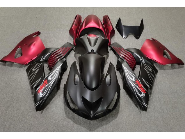 Negro Mate & Rojo 06-11 Kawasaki ZX14R Carenado Negro Mate & Rojo 06-11 Kawasaki ZX14R Carenado