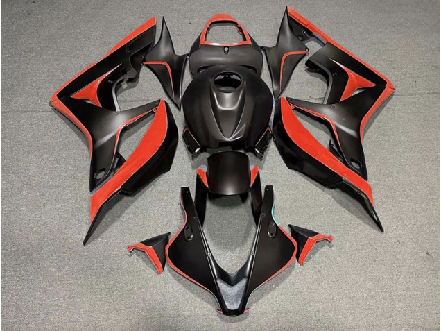 Negro Mate & Rojo 07-08 Honda CBR600RR Carenado Negro Mate & Rojo 07-08 Honda CBR600RR Carenado