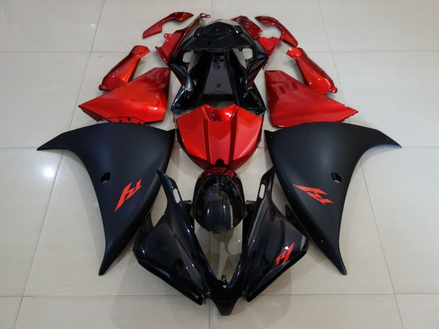 Negro Mate & Rojo Fuego 12-14 Yamaha R1 Carenado Negro Mate & Rojo Fuego 12-14 Yamaha R1 Carenado