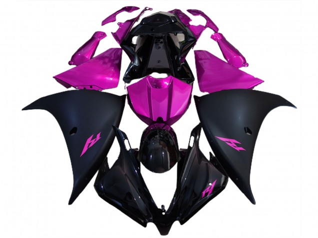 Negro Mate & Rosa 12-14 Yamaha R1 Carenado Negro Mate & Rosa 12-14 Yamaha R1 Carenado