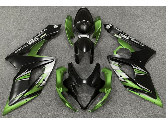 Negro Mate & Verde 05-06 Suzuki GSXR 1000 Carenado Negro Mate & Verde 05-06 Suzuki GSXR 1000 Carenado