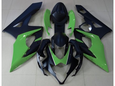 Negro Mate & Verde 05-06 Suzuki GSXR 1000 Carenado