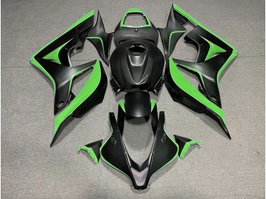 Negro Mate & Verde 07-08 Honda CBR600RR Carenado