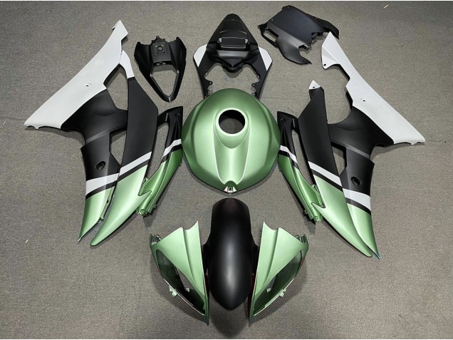 Negro Mate & Verde 08-16 Yamaha R6 Carenado Negro Mate & Verde 08-16 Yamaha R6 Carenado
