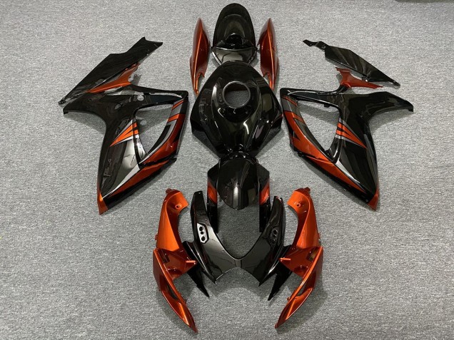 Negro & Naranja Quemado 06-07 Suzuki GSXR 600-750 Carenado Negro & Naranja Quemado 06-07 Suzuki GSXR 600-750 Carenado