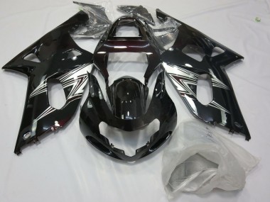 Negro Plata 01-03 Suzuki GSXR 600-750 Carenado