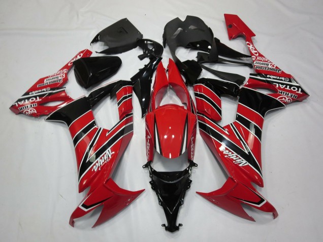 Negro Rojo 08-10 Kawasaki ZX10R Carenado Negro Rojo 08-10 Kawasaki ZX10R Carenado