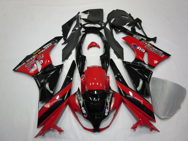 Negro Rojo 09-12 Kawasaki ZX6R Carenado Negro Rojo 09-12 Kawasaki ZX6R Carenado