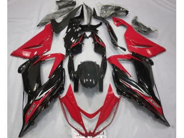 Negro & Rojo 13-18 Kawasaki ZX6R Carenado