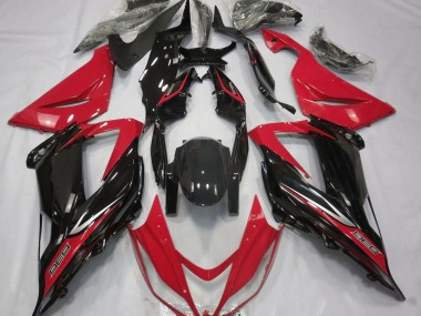 Negro & Rojo 13-18 Kawasaki ZX6R Carenado