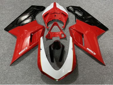 Negro Rojo Blanco 07-14 Ducati 848 1098 1198 Carenado