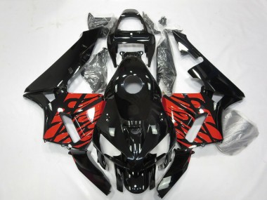 Negro & Rojo Tribal 05-06 Honda CBR600RR Carenado