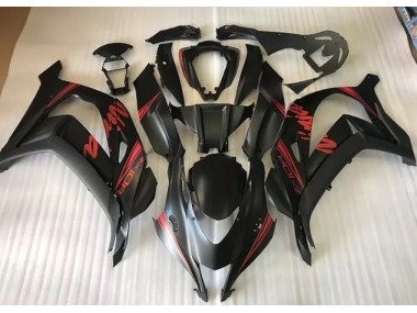 Negro Satinado & Rojo 16-19 Kawasaki ZX10R Carenado