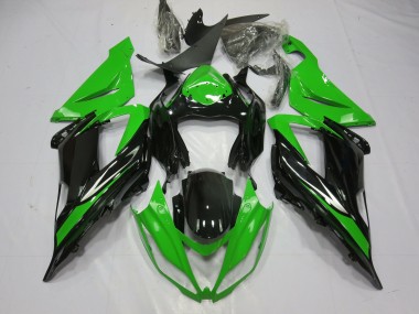 Negro & Verde 13-18 Kawasaki ZX6R Carenado